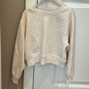 Cream Cropped Sweatshirt